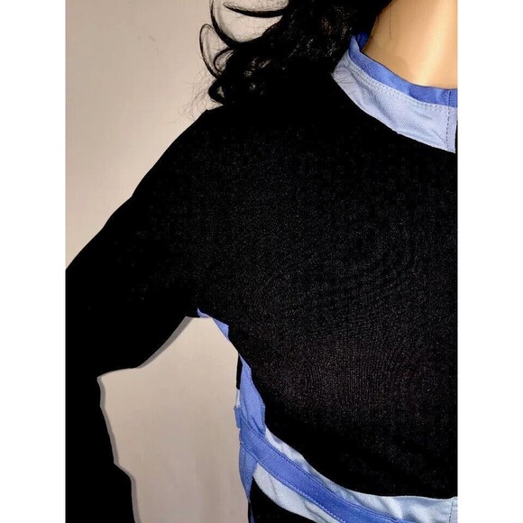 Paco Jeans Athletic Jacket Small Navy Blue Striped Zipper Front Casual Style - Picture 5 of 12